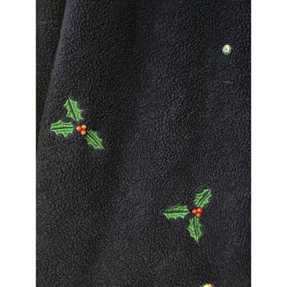 Quacker factory Blue Fleece Christmas Button up Jacket size 3X embroidered,beads - Picture 5 of 13